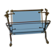 1950s bronze and tinted glass magazine rack with clawed feet