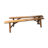 Pair of solid oak benches