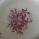 Set of 6 antique dessert plates in porcelain with pink flowers.