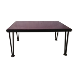 Table basse pieds compat en fer noir