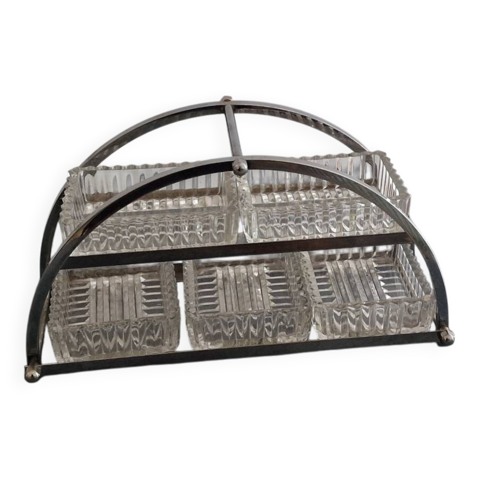 Vintage chrome appetizer or hors d'oeuvres server