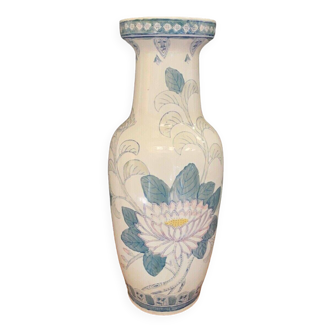 Vase de Chine XXe décor floral