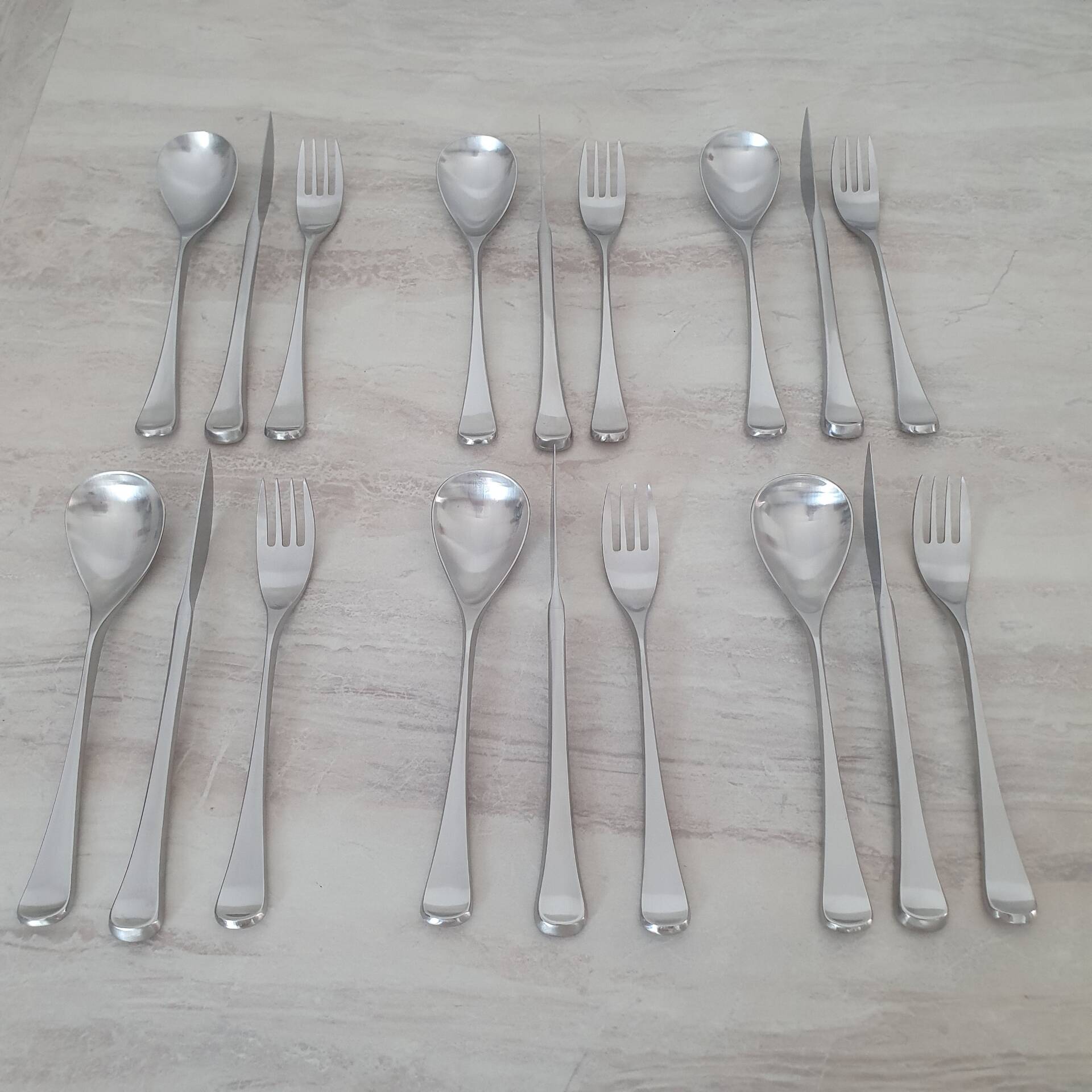 Service for 18 covers Guy Degrenne Cobra collection / Forks and spoons