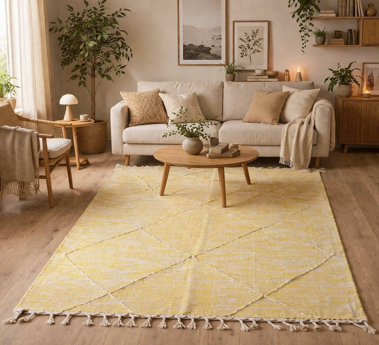 Berber rug in fine wool – Golden Diamond Light