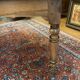 office table in blond walnut, turned legs, beautiful patina, excellent condition.