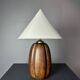 Midcentury faux bois ceramic Coco de Mer table lamp, 1970s