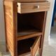 Table de chevet cube en chêne annees 50