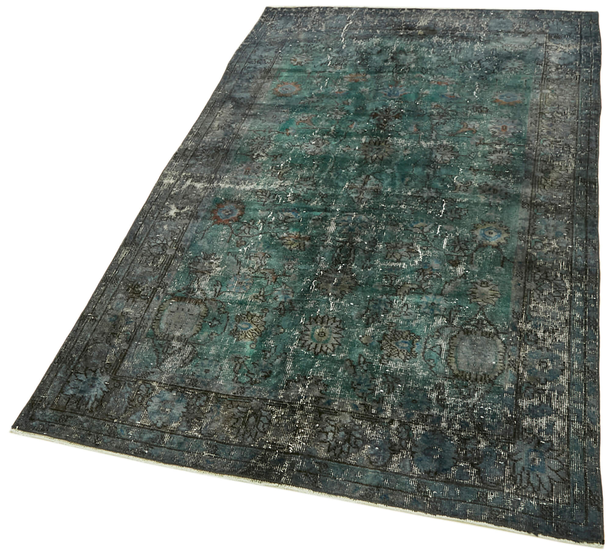 Hand-knotted antique oriental 1970s 154 cm x 237 cm blue carpet