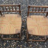 Lot chaise d'angles paillées