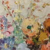 Tableau bouquet de fleurs signé armando buso