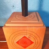 Scandinavian lamp in wood and ceramic, 1970s