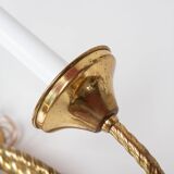 Paire de grandes appliques en laiton doré Noeud