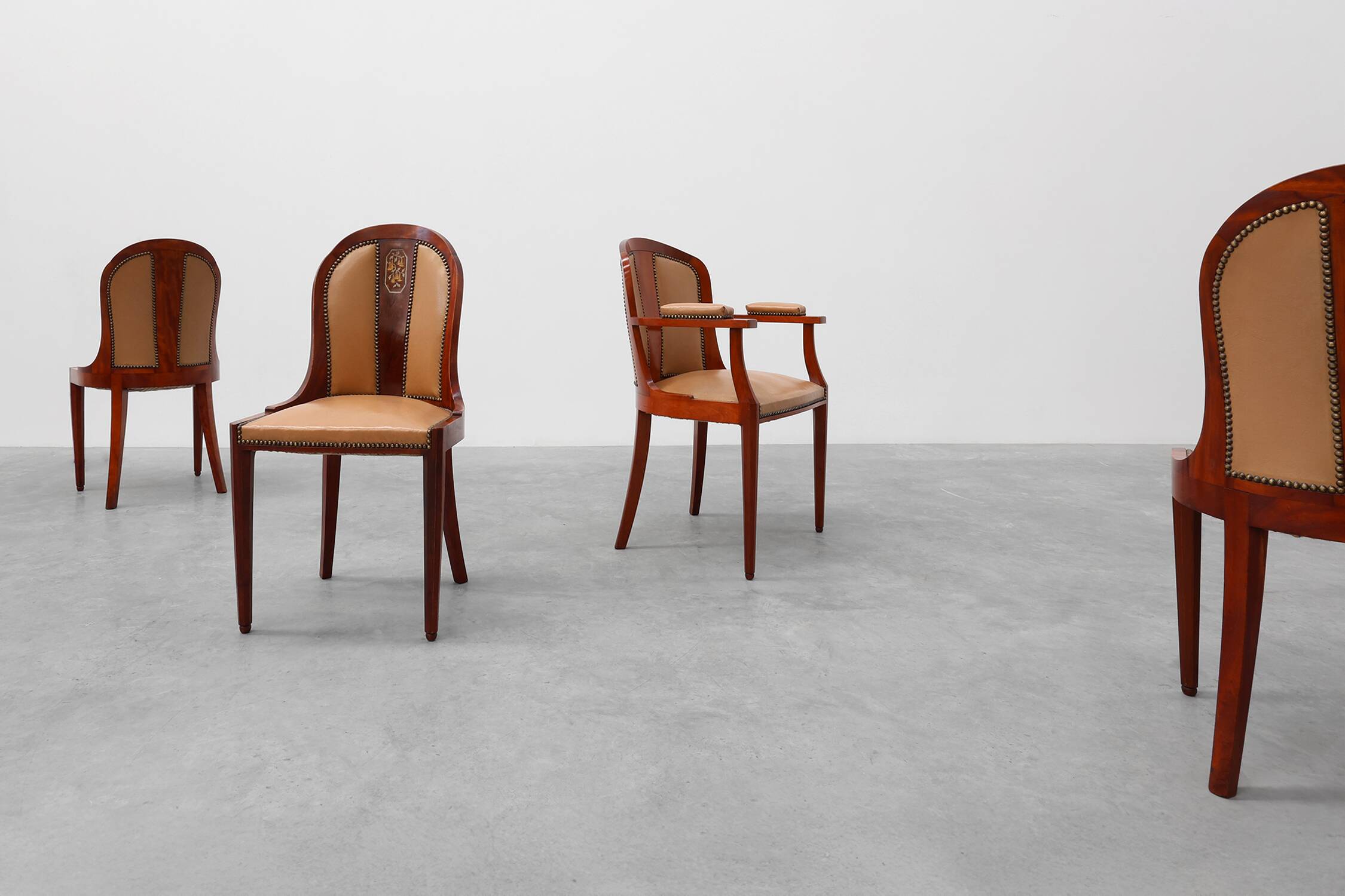 Set of 10 Art Deco chairs by De Coene, Belgium 1935