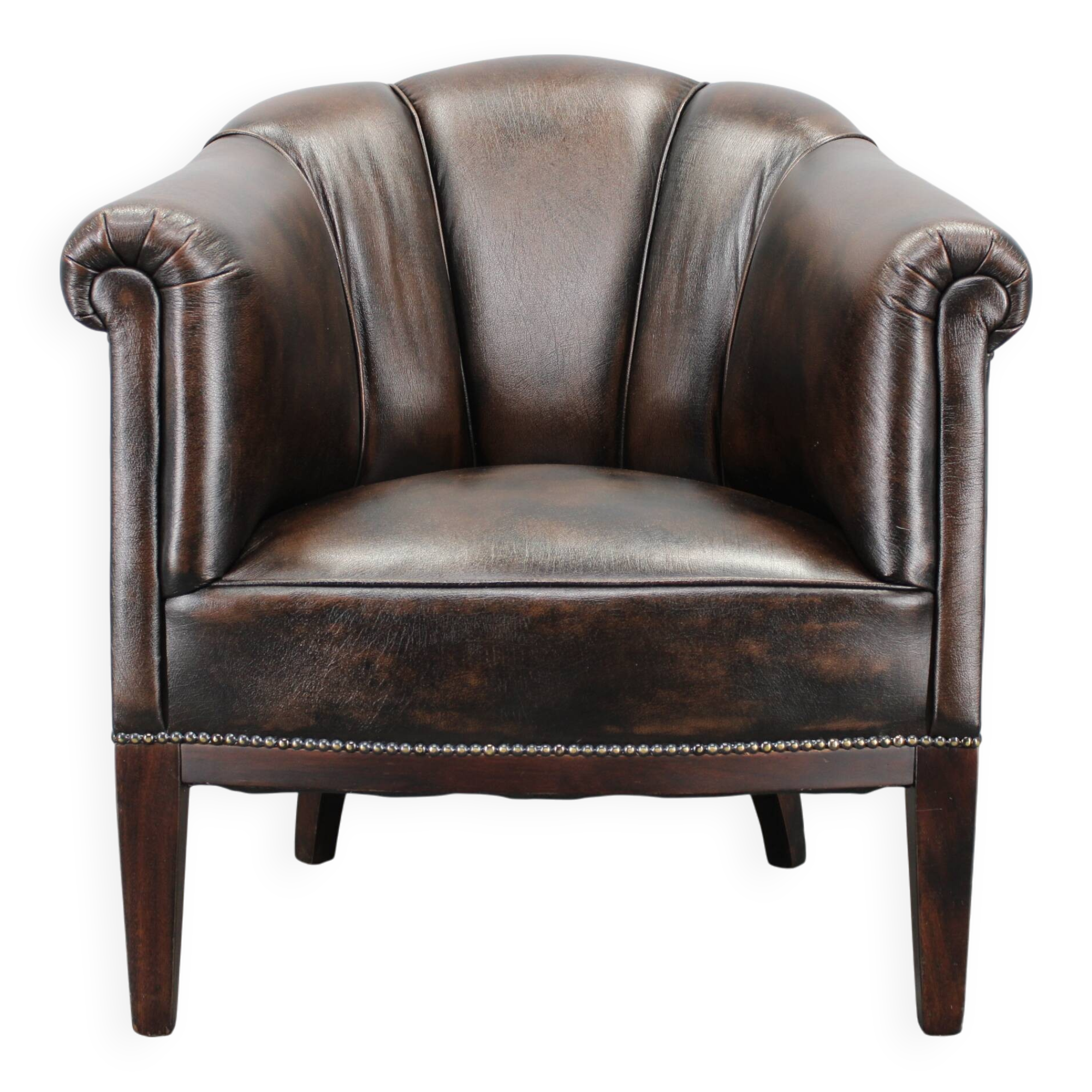 Vintage Leather Armchair, Czechoslovakia