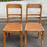 2 chaises de bistrot scandinaves en bois 1950