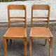 2 chaises de bistrot scandinaves en bois 1950
