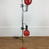 Floor lamp space age 2 spots red and chrome 1970
