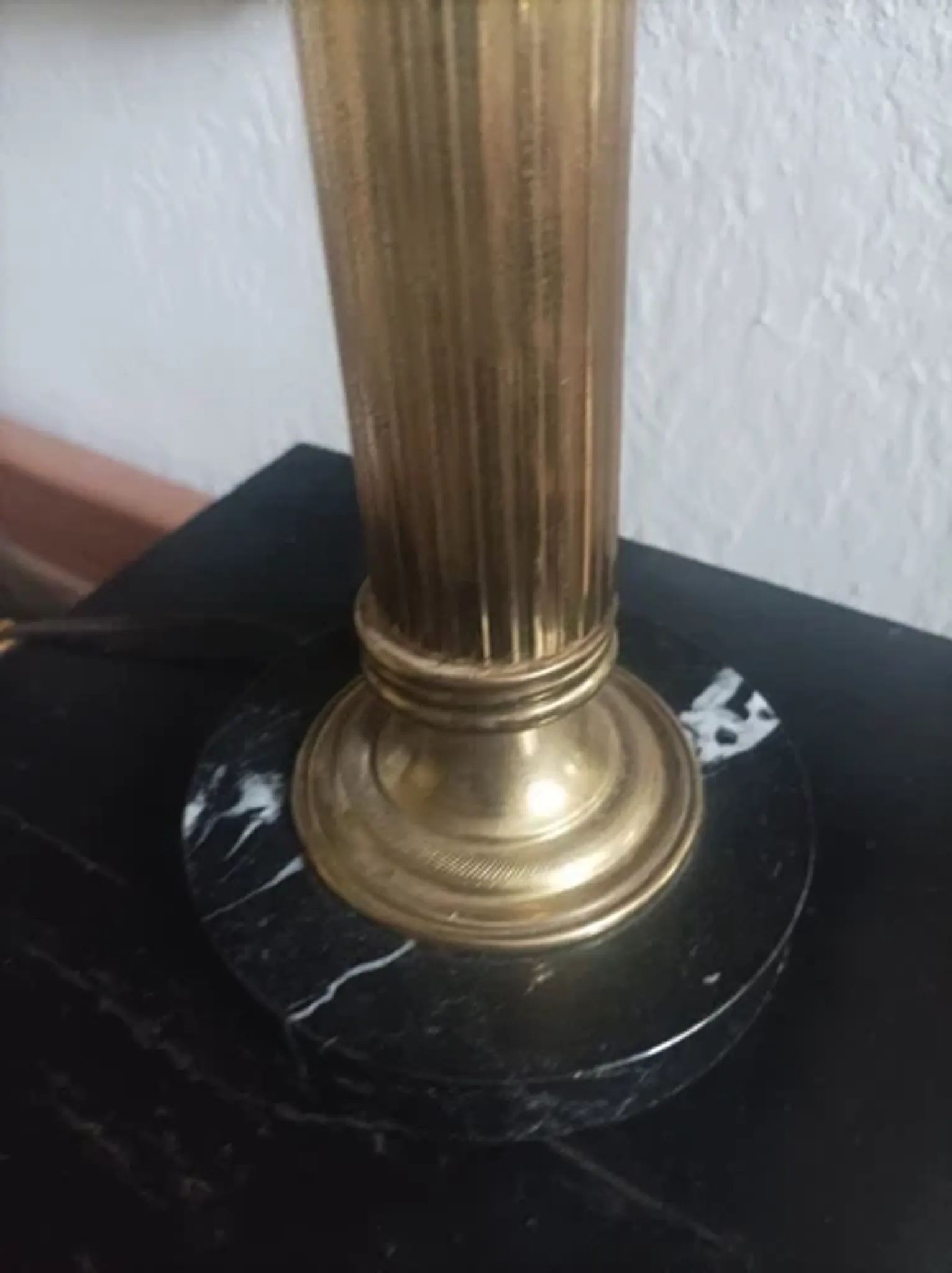 Lamp base in brass and marble - 1970s/1980s