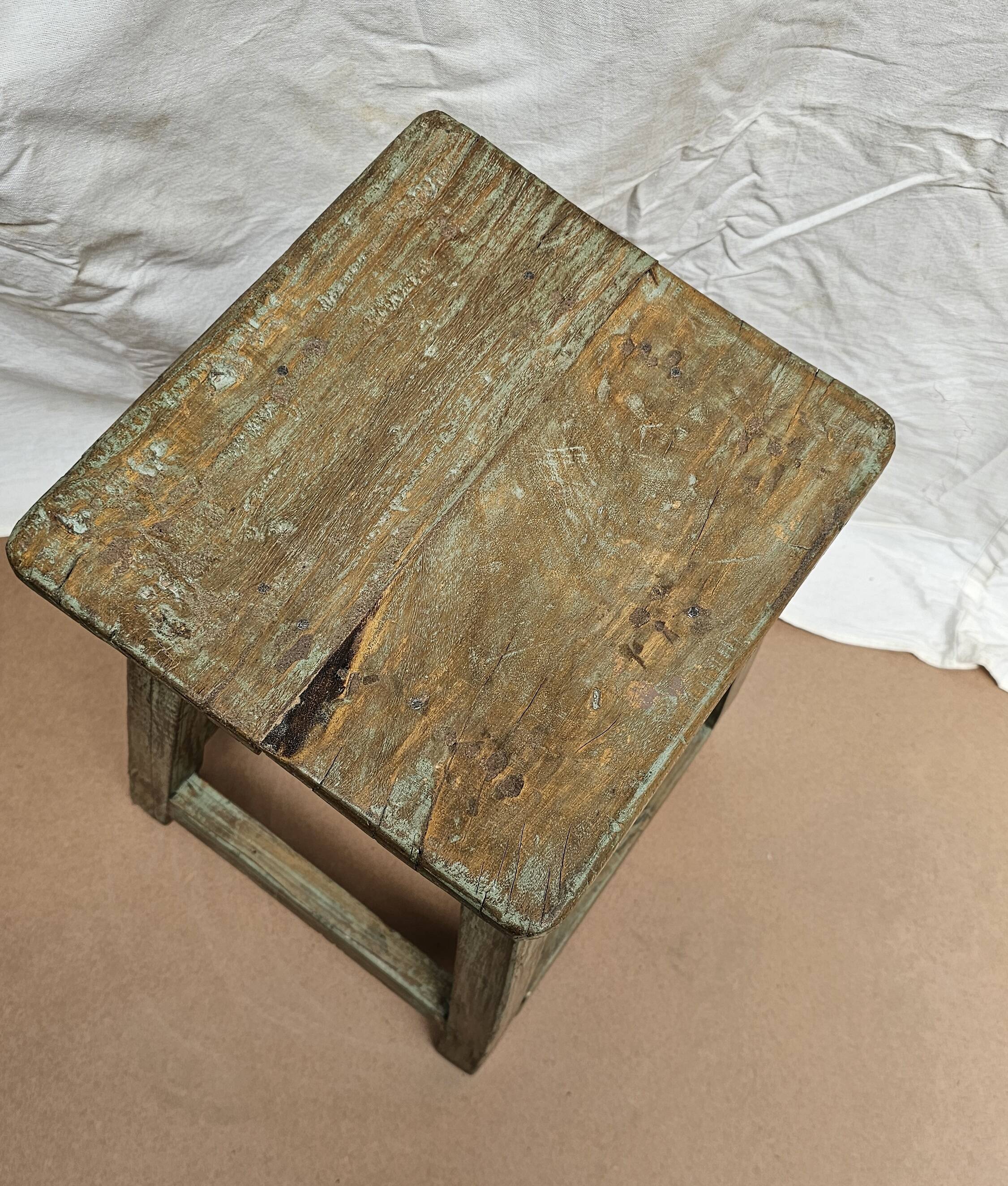 Burmese teak workshop stool