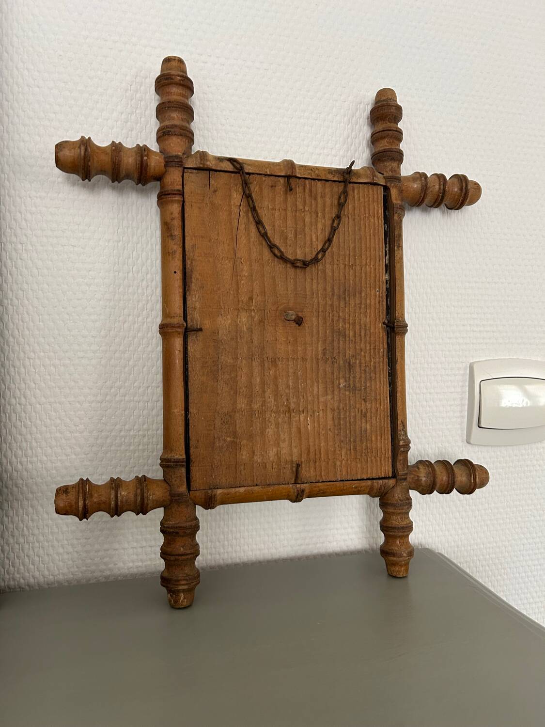 Turned wooden mirror