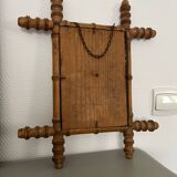 Turned wooden mirror