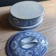Oval Vintage Terrine in Blue and White Porcelain, Casserole with Lid