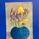 Watercolor with vintage irises