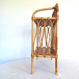 Bamboo and rattan bedside shelf