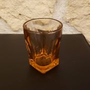 Set of 9 vintage pink glasses with square base