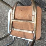 2 sky blue Formica chairs