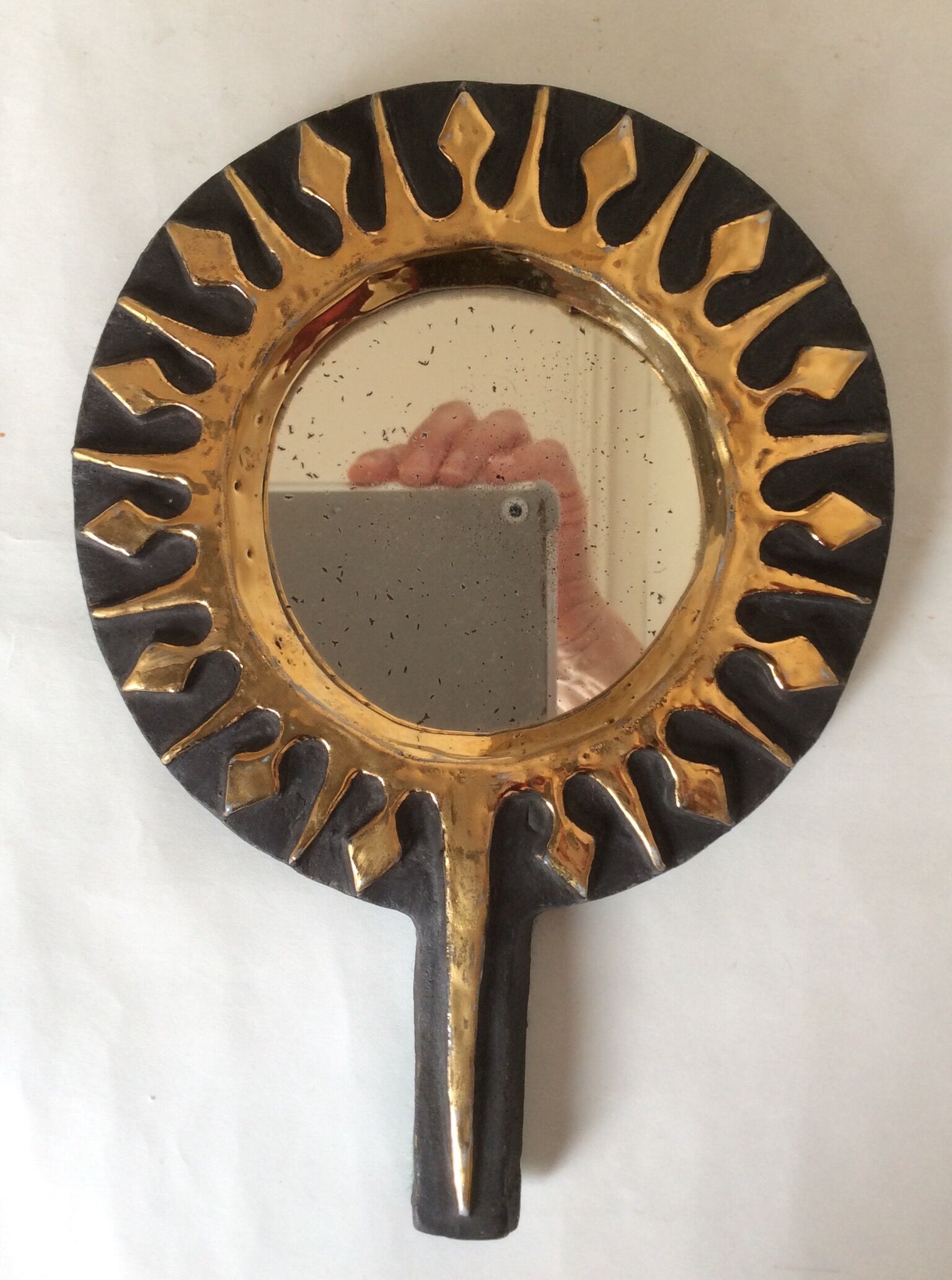 Ceramic hand-facing mirror, 1960s