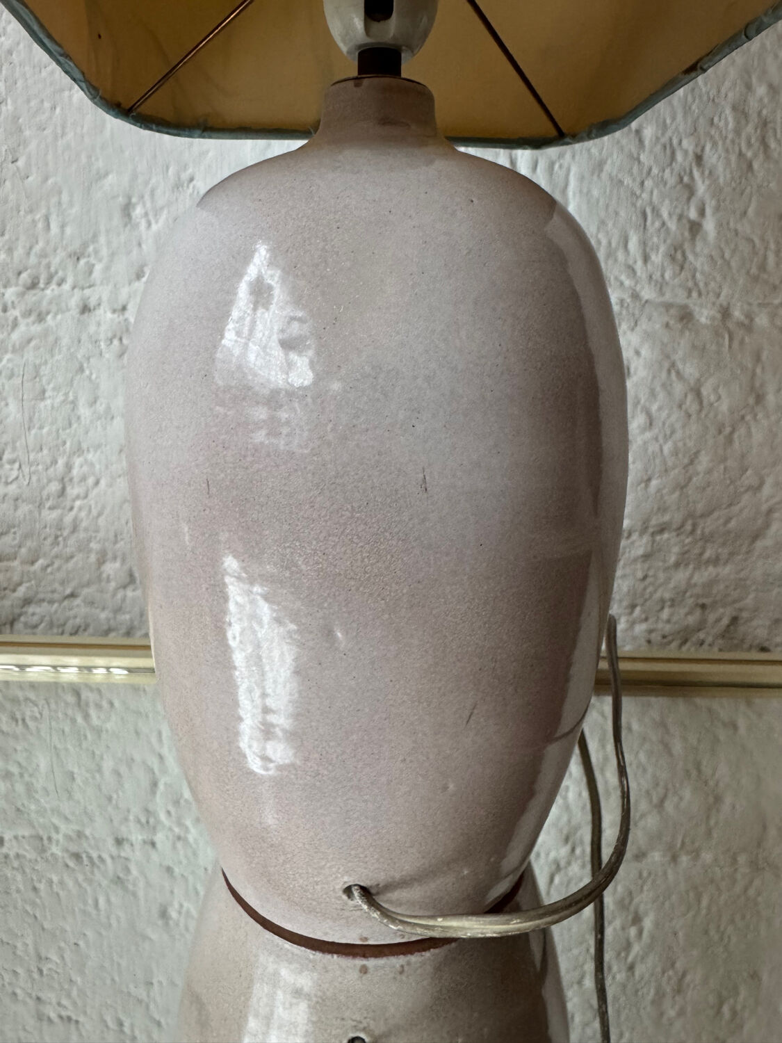 Handmade majolica lamp with fruit design, 1970s