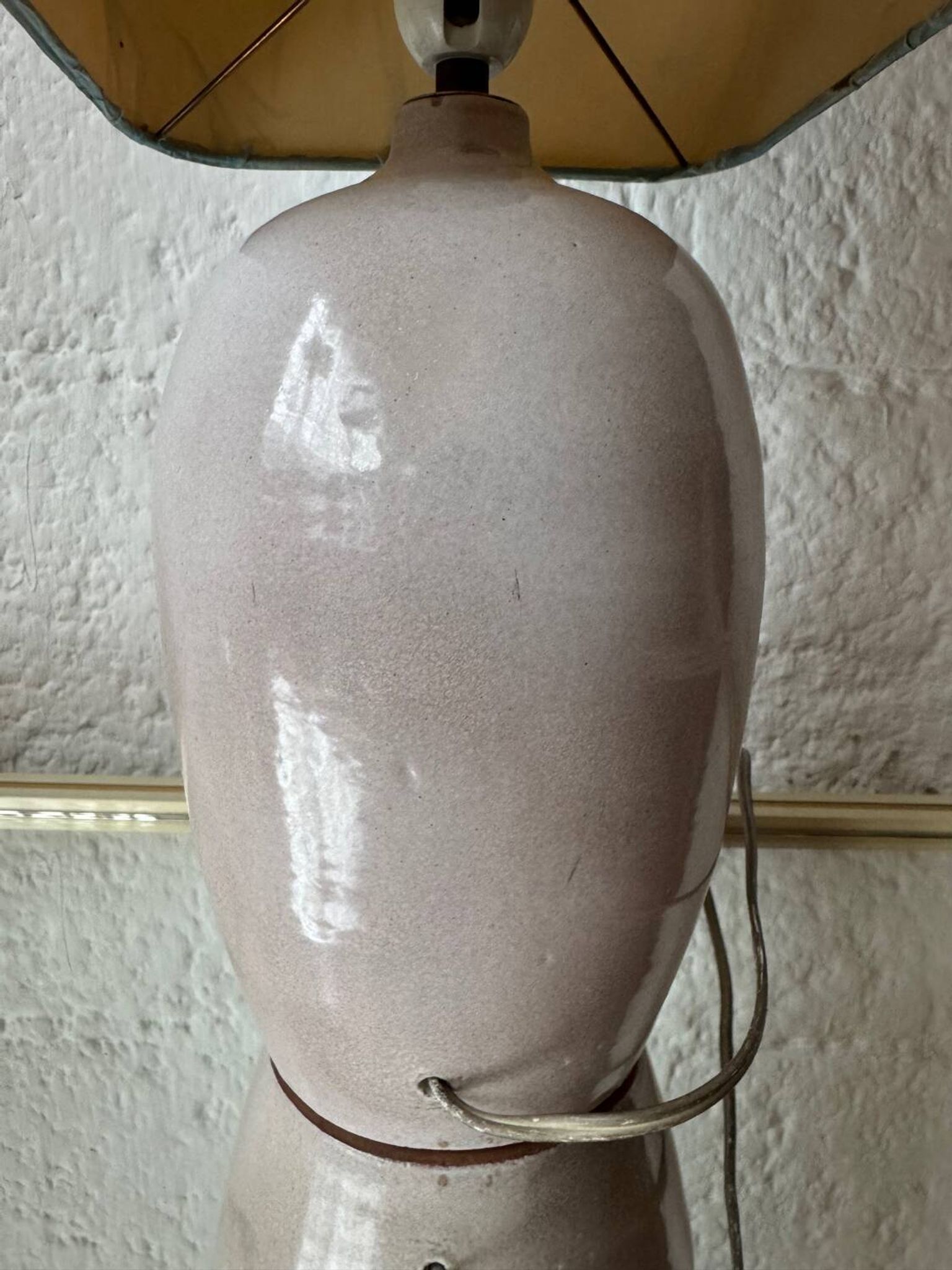 Lampe barbotine artisanale fruits années 70