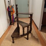 old turned wooden library staircase