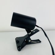 3 clip-on spotlights, black metal, 1960s, vintage
