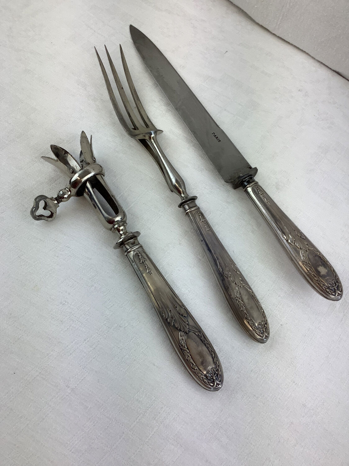 Old leg of lamb service, in silver made in France