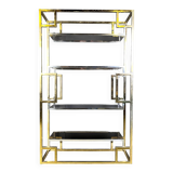 Vintage brass and chrome wall unit, 1970s