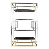 Vintage brass and chrome wall unit, 1970s