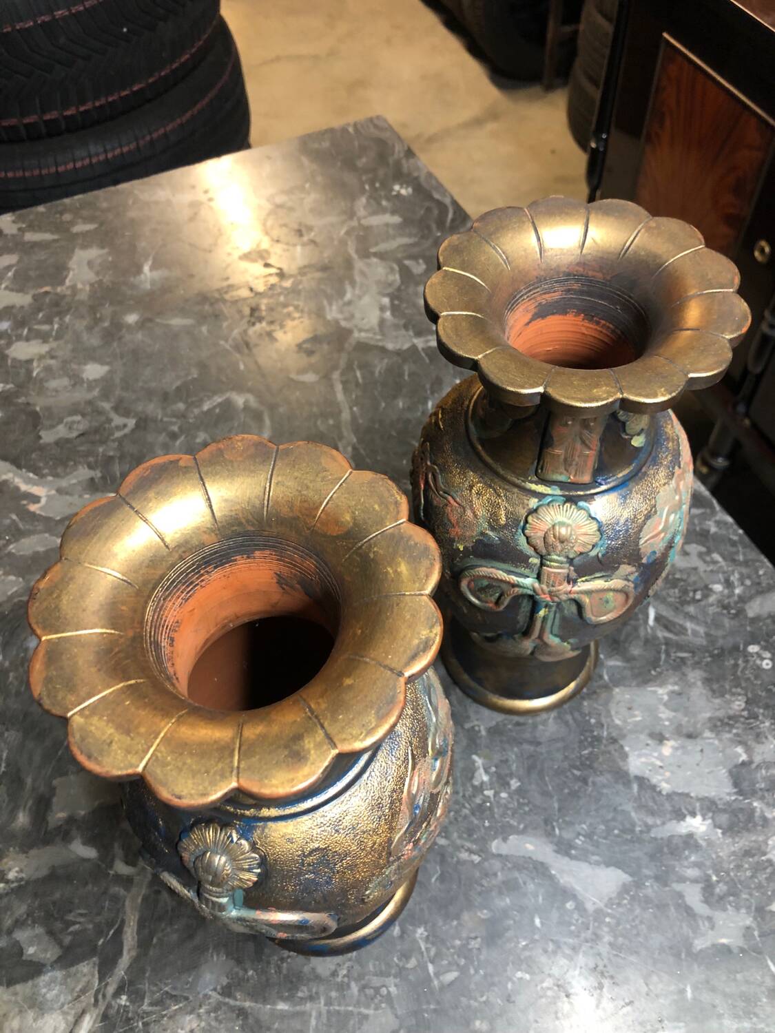 Pair of vintage Asian vases