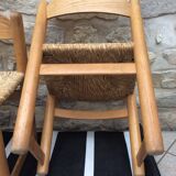 Straw seated wooden chairs