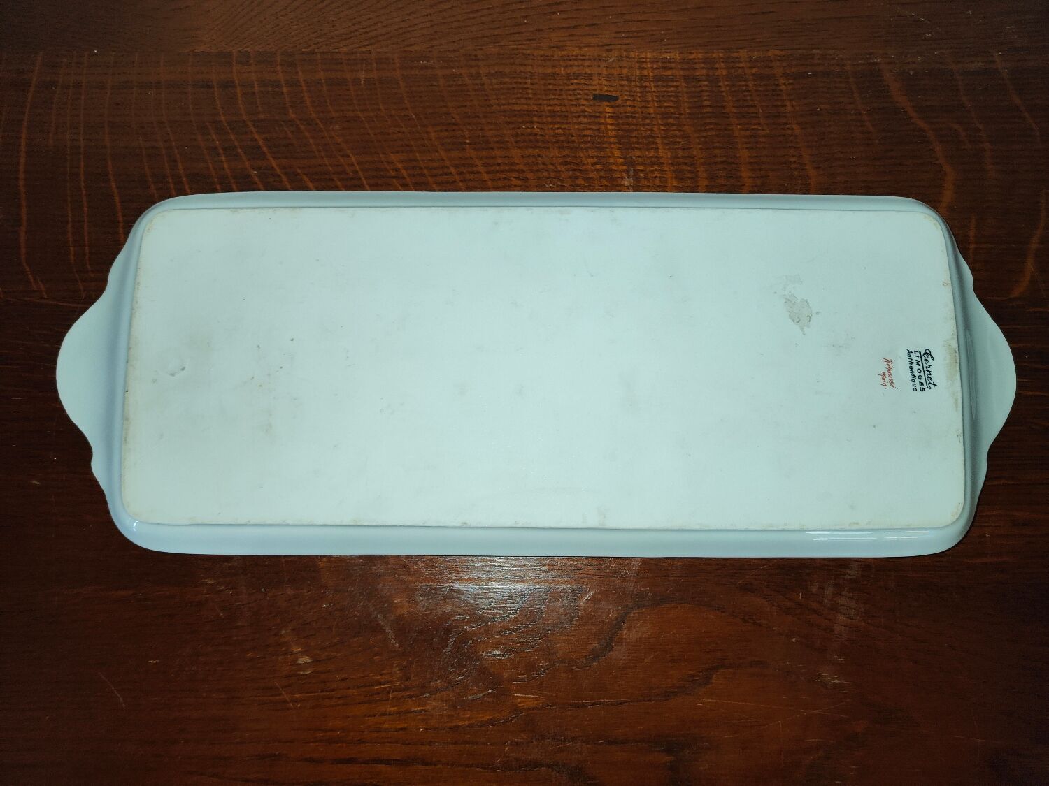 Glazed porcelain cake dish from Limoges Ternet