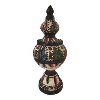 Openwork glazed ceramic candlestick-lantern – Tunisia, 1960s–1980s