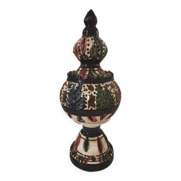 Openwork glazed ceramic candlestick-lantern – Tunisia, 1960s–1980s