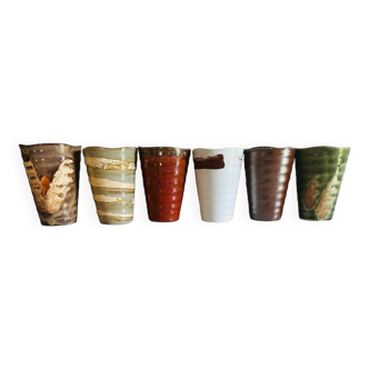 Service de 6 tasses vintage céramique