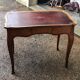Bureau, table à écrire avec plateau cuir vitré ancien