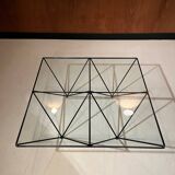 Alanda-style glass and steel coffee table from 1990.
