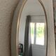 Vintage mirror 1960 rearview mirror aymetric silver - 48 x 33 cm