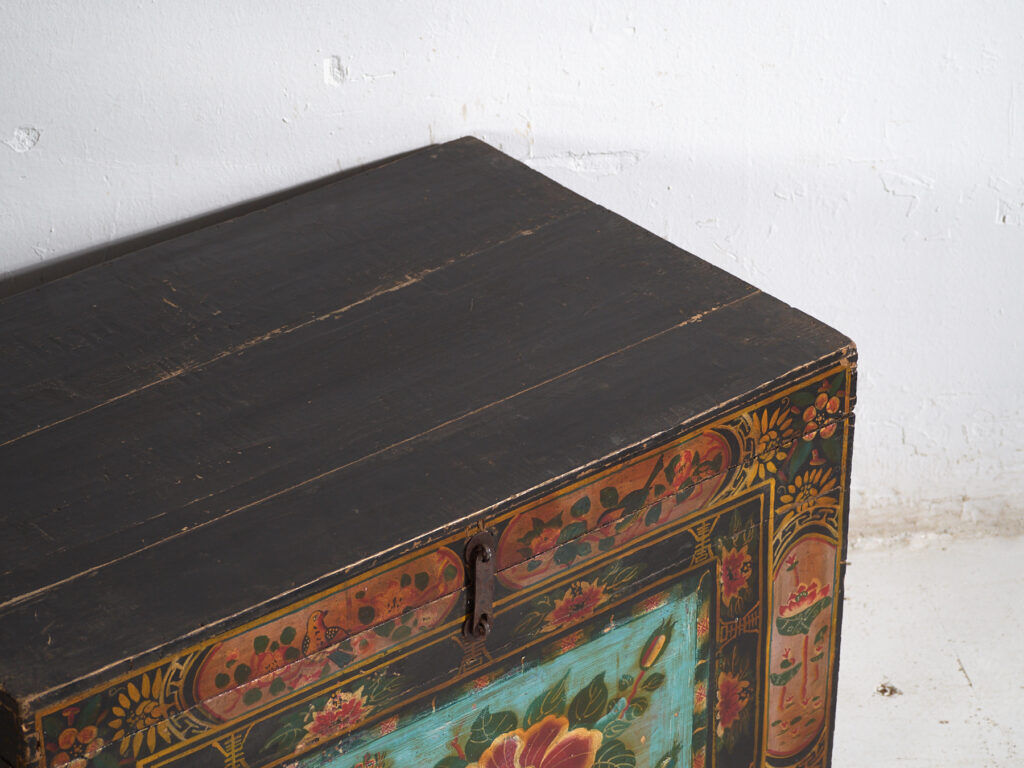 Antique Chinese chest painted in pine wood – China, circa 1900