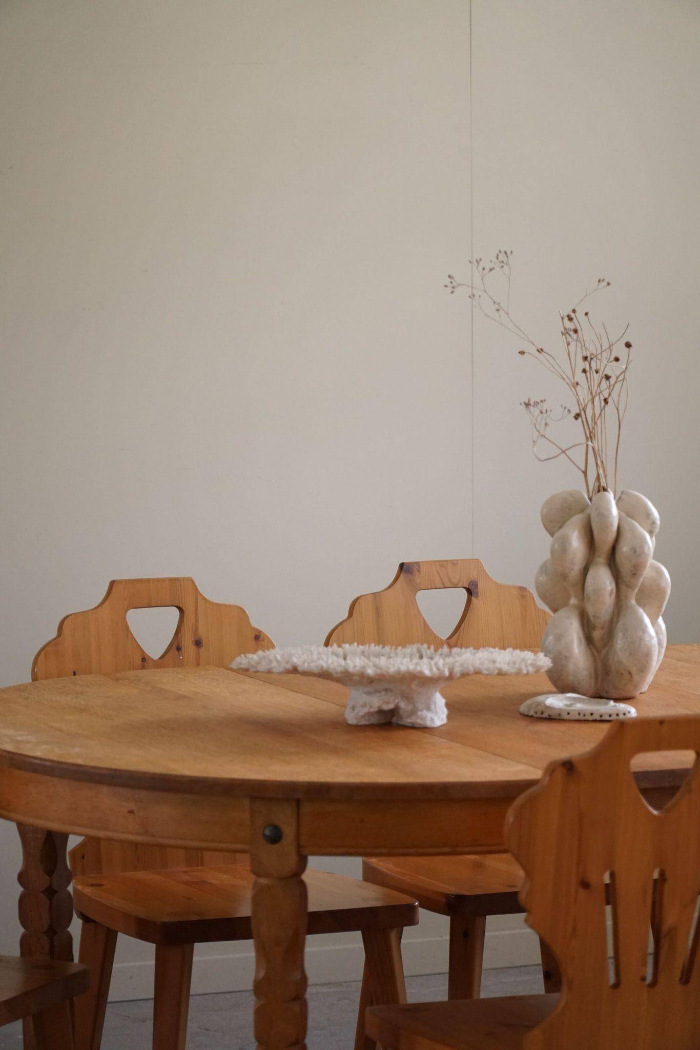 Set of 6 pine chairs