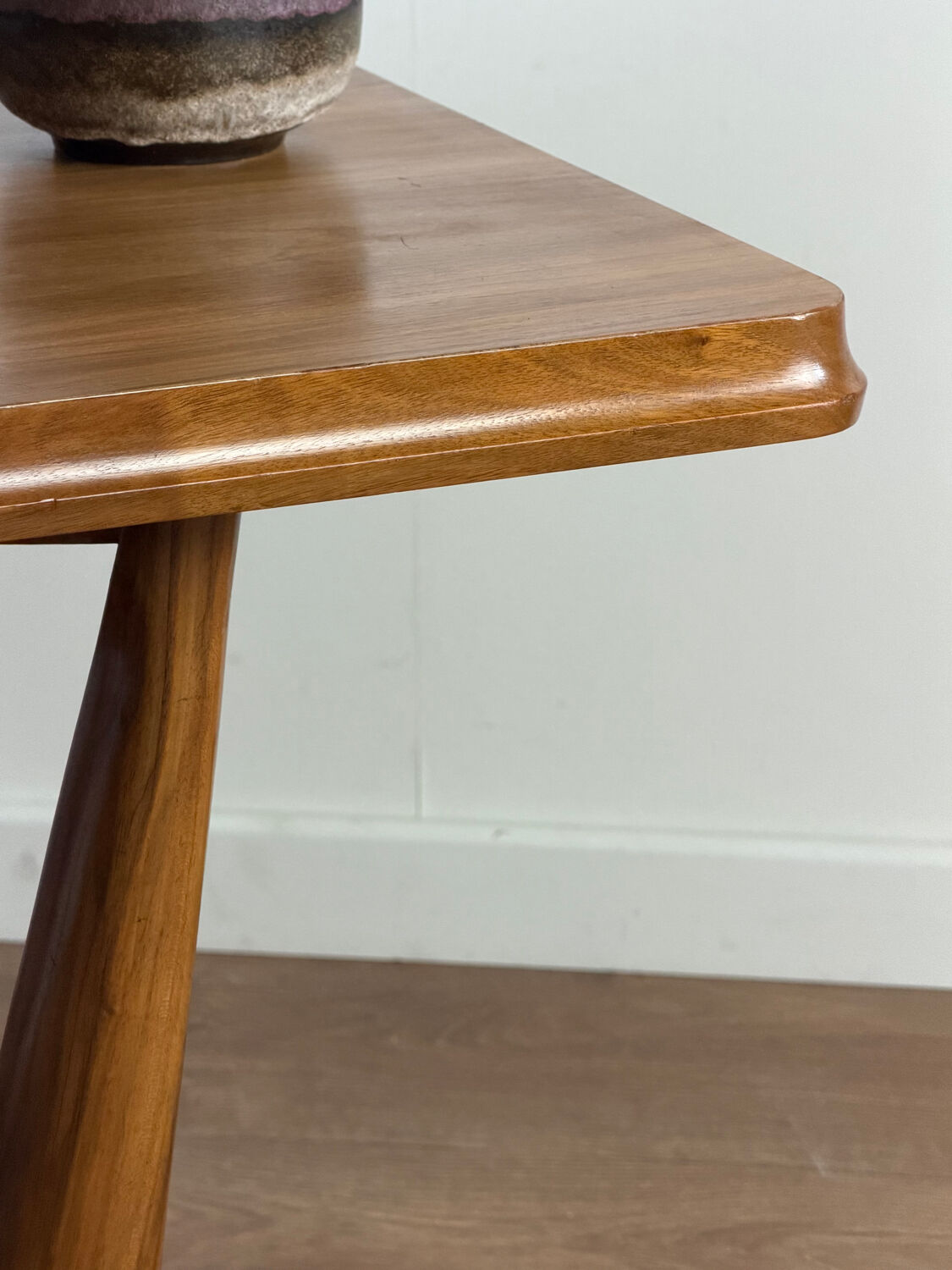 Vintage wooden coffee table – sculptural base